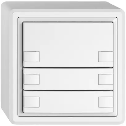 Poussoir KNX RGB AP EDIZIO.liv SNAPFIX® capteur temp.s.LED 6× comm.1T bc 