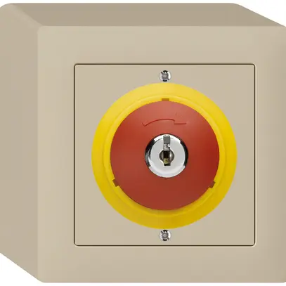 Contact pivotant à clé AP kallysto ARRÊT D'URGENCE beige 