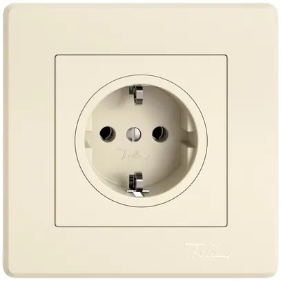 Prise ENC EDIZIO.liv SNAPFIX® SCHUKO 16A 230V 88×88mm crema 