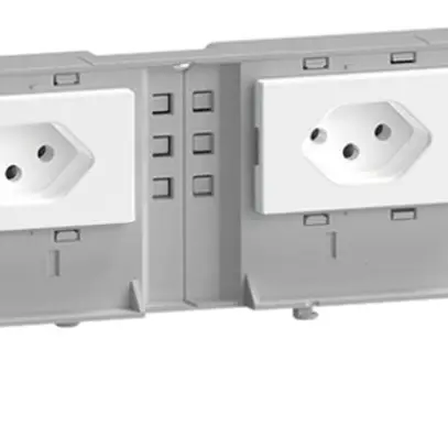 Support d'appareils Hager BKG 3×type 13 10A 250V 80×342mm Ecobus blanc 