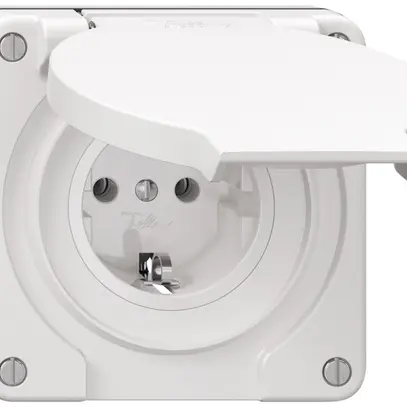 Presa INC Feller IP21 Schuko 16A 230V 87×87mm bianco 