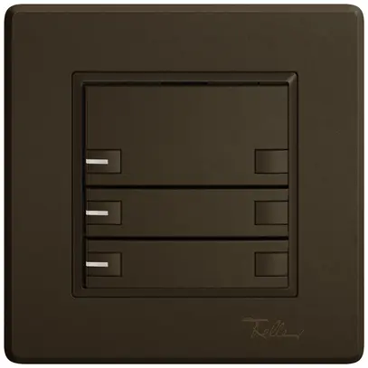 Poussoir KNX RGB ENC EDIZIO.liv SNAPFIX® capteur temp.RGB-LED 3× comm.2T br 