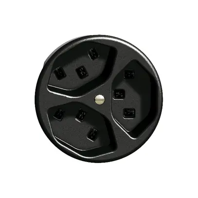 Prise FH 3×T23 16A noir avec bornes enf. 