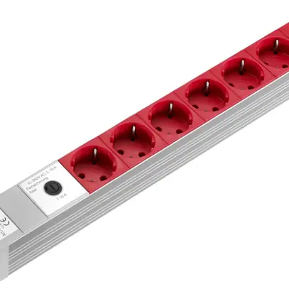 Presa multipla Rittal DK 7240.260 19" 1UA 230VAC/16A 7×SCHUKO fusibile rosso 