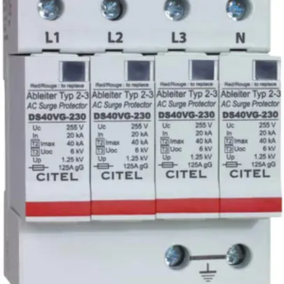 Parasurtension Flury DS 40VGS type 2+3, 4-pôles 