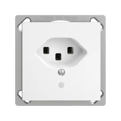 Presa INS EDIZIOdue T23 16A bianco, con LED verde, mors. innest. 