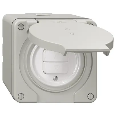 Interrupteur pour stores NAP NEVO, 1-canal, hauteur 65 mm, 87×87 mm, gris clair 