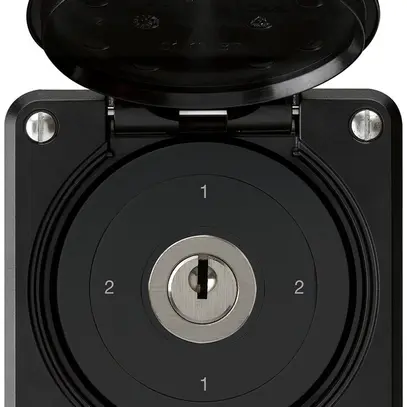 Interrupteur à clé ENC robusto IP55 avec clapet S3/1P noir 