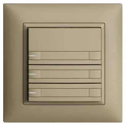 Pulsante KNX RGB INC EDUE FMI, 250mW, c.LED RGB, carta, 3×pulsanti, C.2×T., sa 