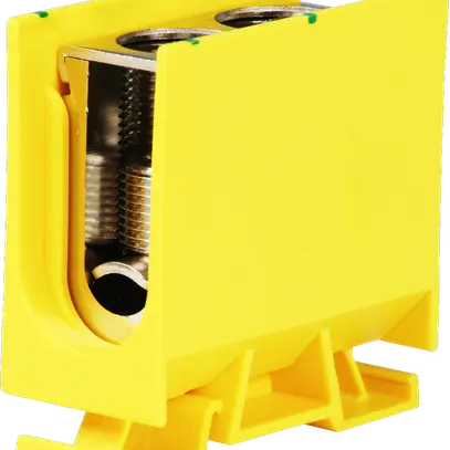 Morsetto di derivazione Woertz 70…120mm² 269A 800V vite 2×1 guida DIN 35mm ve/gi 