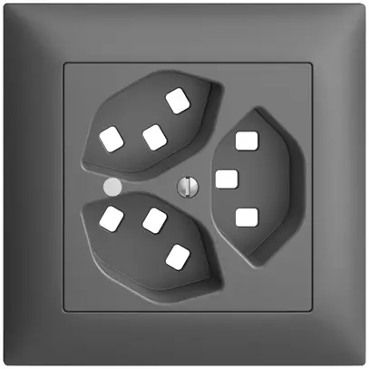Kit frontale INC EDIZIOdue grigio scuro 88×88mm 3×T23 con lente 