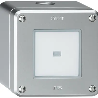 Interruttore AP robusto IP55 schema 3/2P illuminato alluminio 