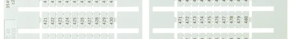Etichetta di marcaggio 5×9mm 2×1…50, 5 carte da 100 