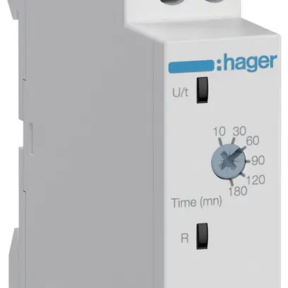 Relais temporisé AMD Hager EZL100, 230VAC, 10…180min, 1C 16A/250VAC, 1UM 