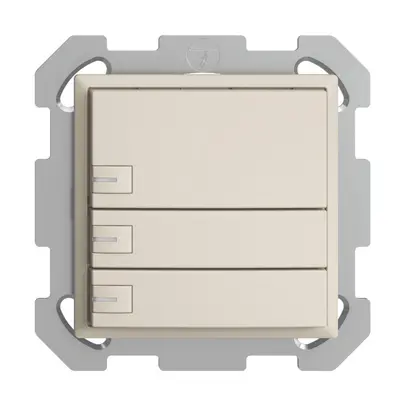 Poussoir KNX RGB ENC EDUE, 250mW, a.LED RGB, 3×poussoir, comm.1×touche, crema 