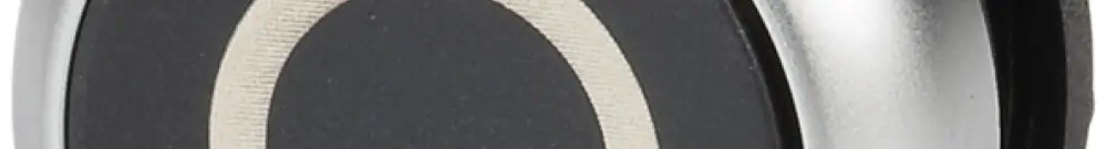 Pulsante ETN RMQ piatta O nero, permanente, anello cromato 