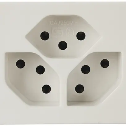 Presa INS Steffen FLF 6/5, 3×T13 10A, senza alogeno, bianco 