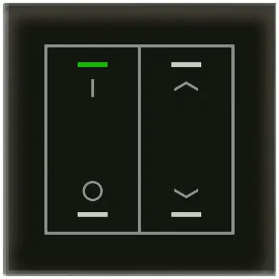 Pulsante KNX RGBW INC MDT BE-GTL2TS.D1S 2t/4a temp.vetro bianco "I/O"-"persiana" 