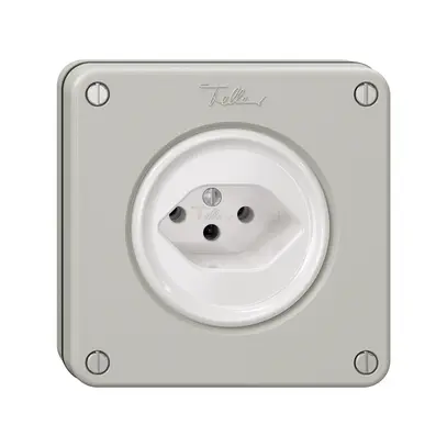 Prise NUPU NEVO, 1×T13, gris clair 