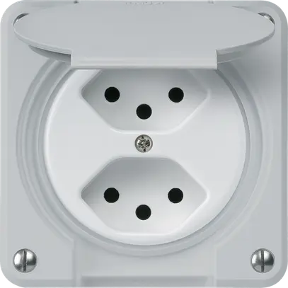 Presa INC robusto 2×tipo 13 grigio per combinazione 