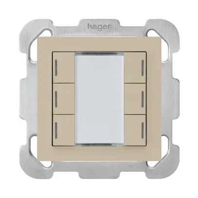 UP-Taster kallysto B KNX 6× RGB LED s/e-link beige 