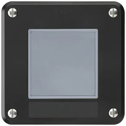 Contact à poussoir de sonnerie Hager robusto IP55 avec plaquette noir 