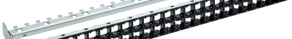 Pannello di distribuzione R&M HD ELISO 48 moduli 1UA vuoto schermato nero 