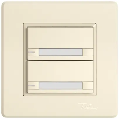 Poussoir KNX RGB ENC EDIZIO.liv SNAPFIX® capteur temp.RGB-LED étiqu.2×com.2T cr 