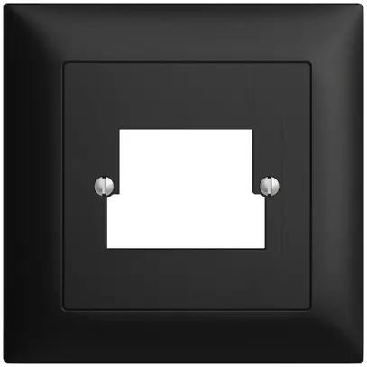 Kit frontale EDIZIOdue nero 88×88mm 2×TT 2×RJ45 