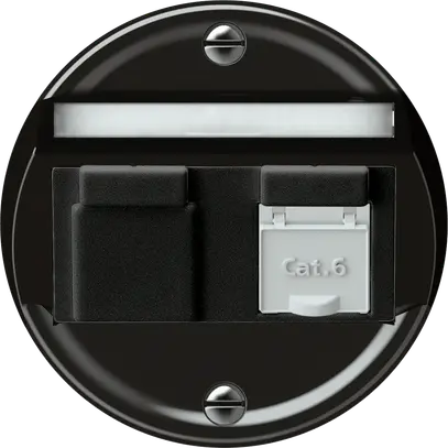 Scatola di raccordo origin RJ45 8(8) cat.6 obliquo 60×60mm nero 