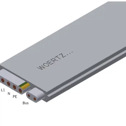 Câble plat Woertz DALI IP 5×2.5+2×1.5mm² sans halogène gris B2ca Une longueur