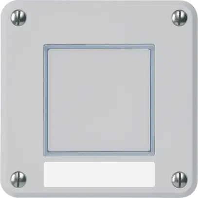 Poussoir de sonnerie Hager robusto IP55 avec plaquette gris 