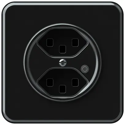 Prise ENC origin 2×type 23 lum.vert 16A 230V 92×92mm noir 