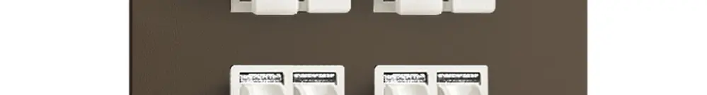 Prise audio EDIZIOdue F 4×coffee borne à étrier pour 4 haut-parl. 