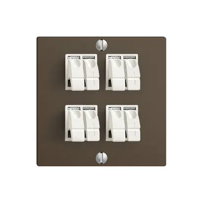 Prise audio EDIZIOdue F 4×coffee borne à étrier pour 4 haut-parl. 