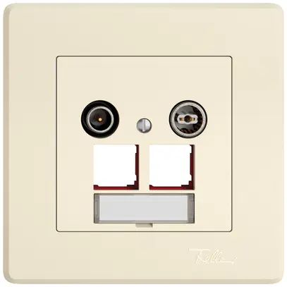 Prise multimédia ENC TV-R EDIZIO.liv SNAPFIX® EASYNET p.2×RJ45 S-One 11dB cr 