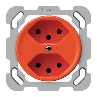 Presa INC origin 2×tipo 13 10A 230V 77×77mm arancione 