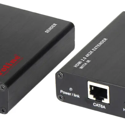 HDMI Extender ROLINE, 1×IN → 1×OUT, IR, 4K@60Hz/FHD@60Hz 3D ≤30/45m (TP cat.6A) 