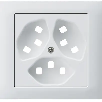 Kit frontale INS Hager kallysto per presa G3 3×tipo 23 telaio a innesto bianco 