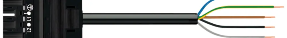 Cavo di raccordo WINSTA MIDI 5×2.5mm² 20A 400V 8m cod.A spina/libera nero 