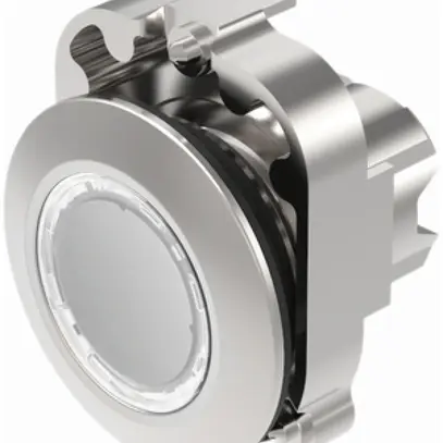 Interruttore INS EAO45, R, trasparente, illum., anello grigio sabbia, piatto 