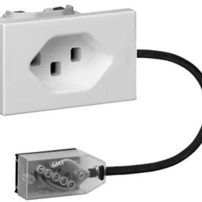 Presa INS 1×tipo 23 Hager FLF per cavo piatto Technofil L2 bianco 