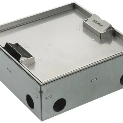 Boîte de sol Woertz WAK Cr 200×200×75mm hauteur de sol 75…100mm avec bord 