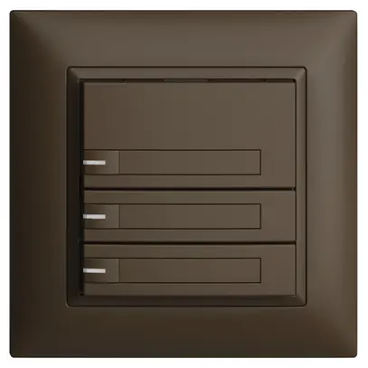 UP-KNX-Taster RGB EDUE FMI, 250mW, m.RGB-LED, m.Papier, 3×Taste, 1×Tastenb., cof 