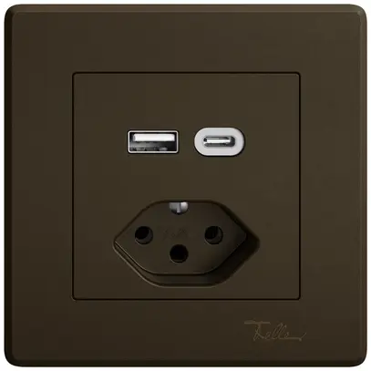 Prise de charge USB ENC EDIZIO.liv SNAPFIX® USB A+C/T13 3A 230VAC br 