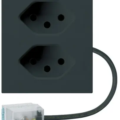 Presa INS 2×tipo 13 Hager FLF per cavo piatto Ecobus power L1 nero 