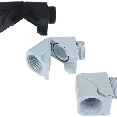 Angolo di piegatura 90° Plica KLAPP-WI, PG25 PA IP68 grigio chiaro 