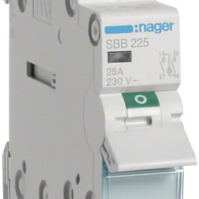 REG-Ausschalter Hager SBB 25A 230V 2 Schliesser 0 Öffner 1 Wechsler 