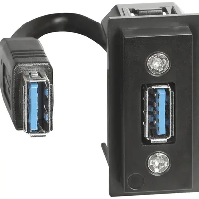 Adattatore USB tipo A Legrand Living Now diritto con cavo 22.5×45mm nero 