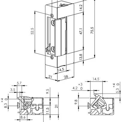 Apriporta BSW B7010--K, 10…24V AC/DC, diseccitato chiuso, scrocco standard 